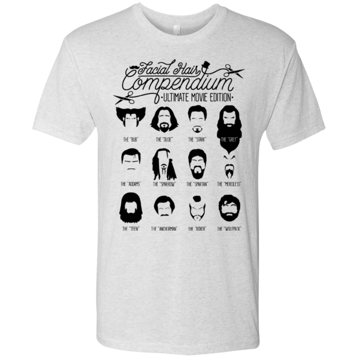 T-Shirts Heather White / Small The Movie Facial Hair Compendium Men's Triblend T-Shirt