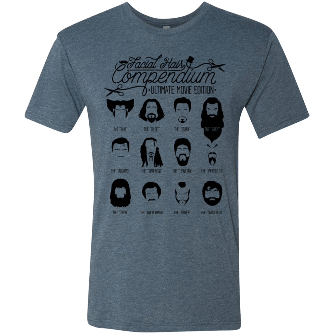 T-Shirts Indigo / Small The Movie Facial Hair Compendium Men's Triblend T-Shirt