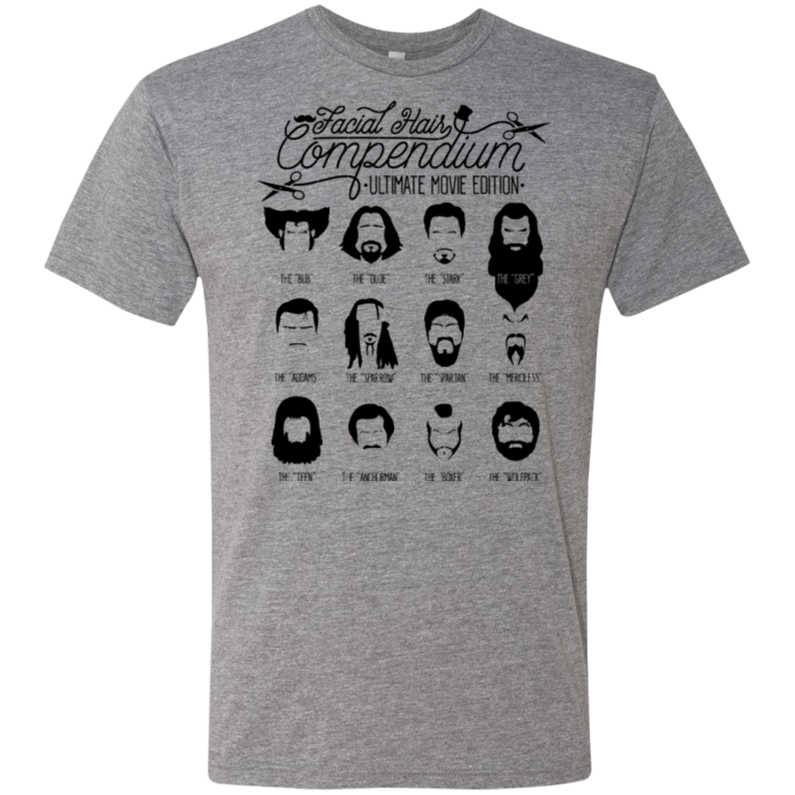 T-Shirts Premium Heather / Small The Movie Facial Hair Compendium Men's Triblend T-Shirt