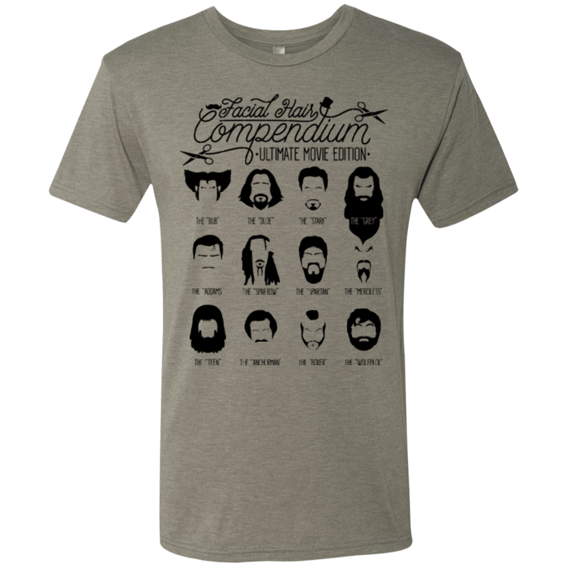 T-Shirts Venetian Grey / Small The Movie Facial Hair Compendium Men's Triblend T-Shirt
