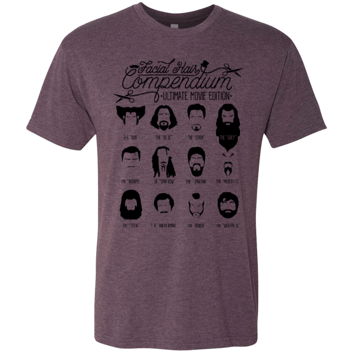 T-Shirts Vintage Purple / Small The Movie Facial Hair Compendium Men's Triblend T-Shirt