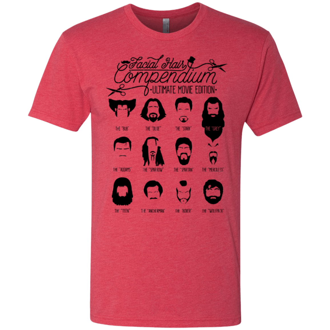 T-Shirts Vintage Red / Small The Movie Facial Hair Compendium Men's Triblend T-Shirt