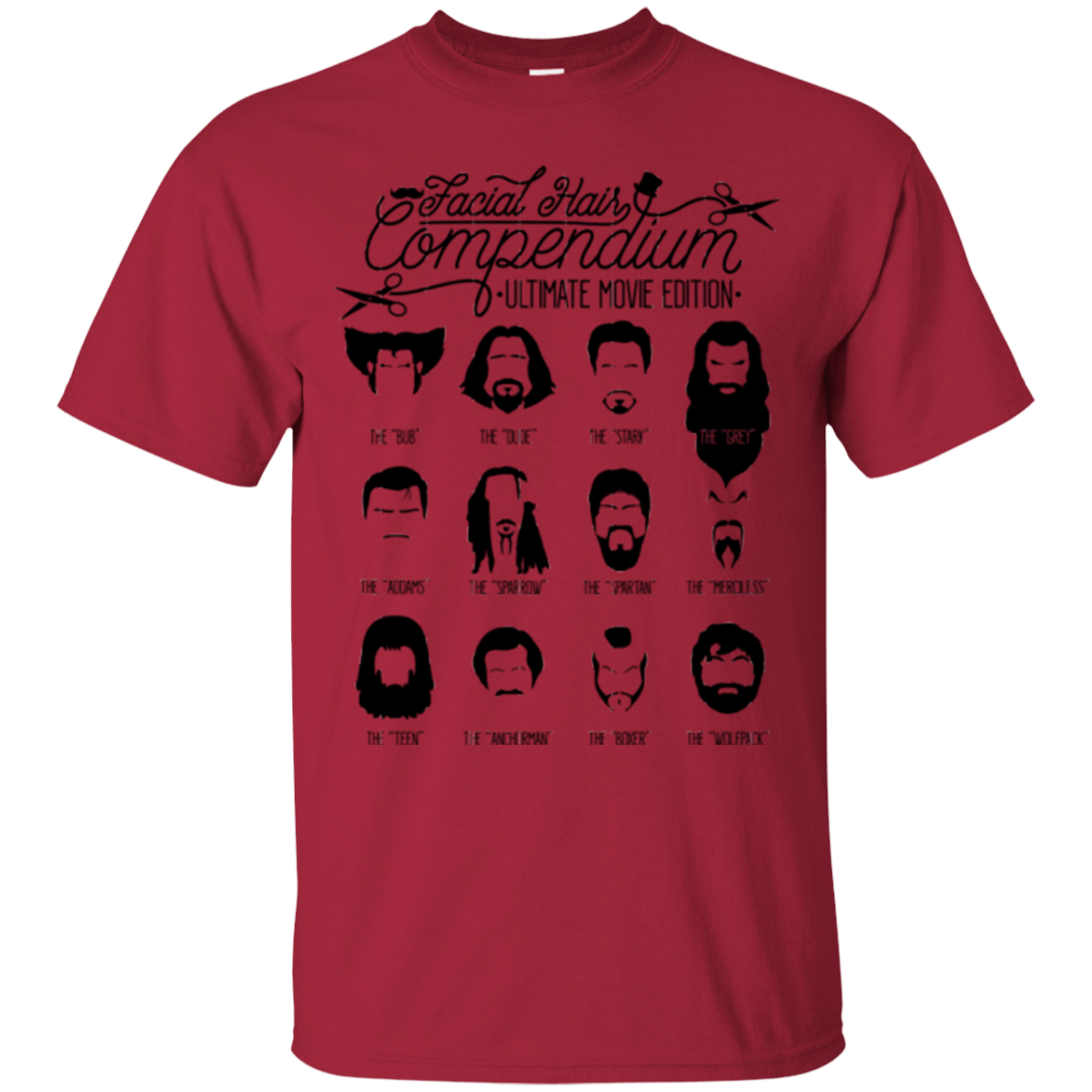 T-Shirts Cardinal / Small The Movie Facial Hair Compendium T-Shirt