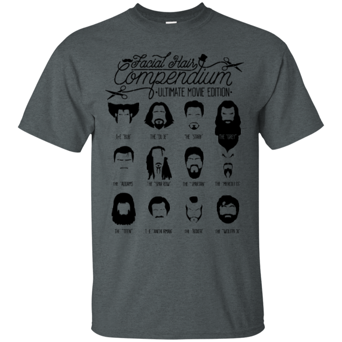 T-Shirts Dark Heather / Small The Movie Facial Hair Compendium T-Shirt