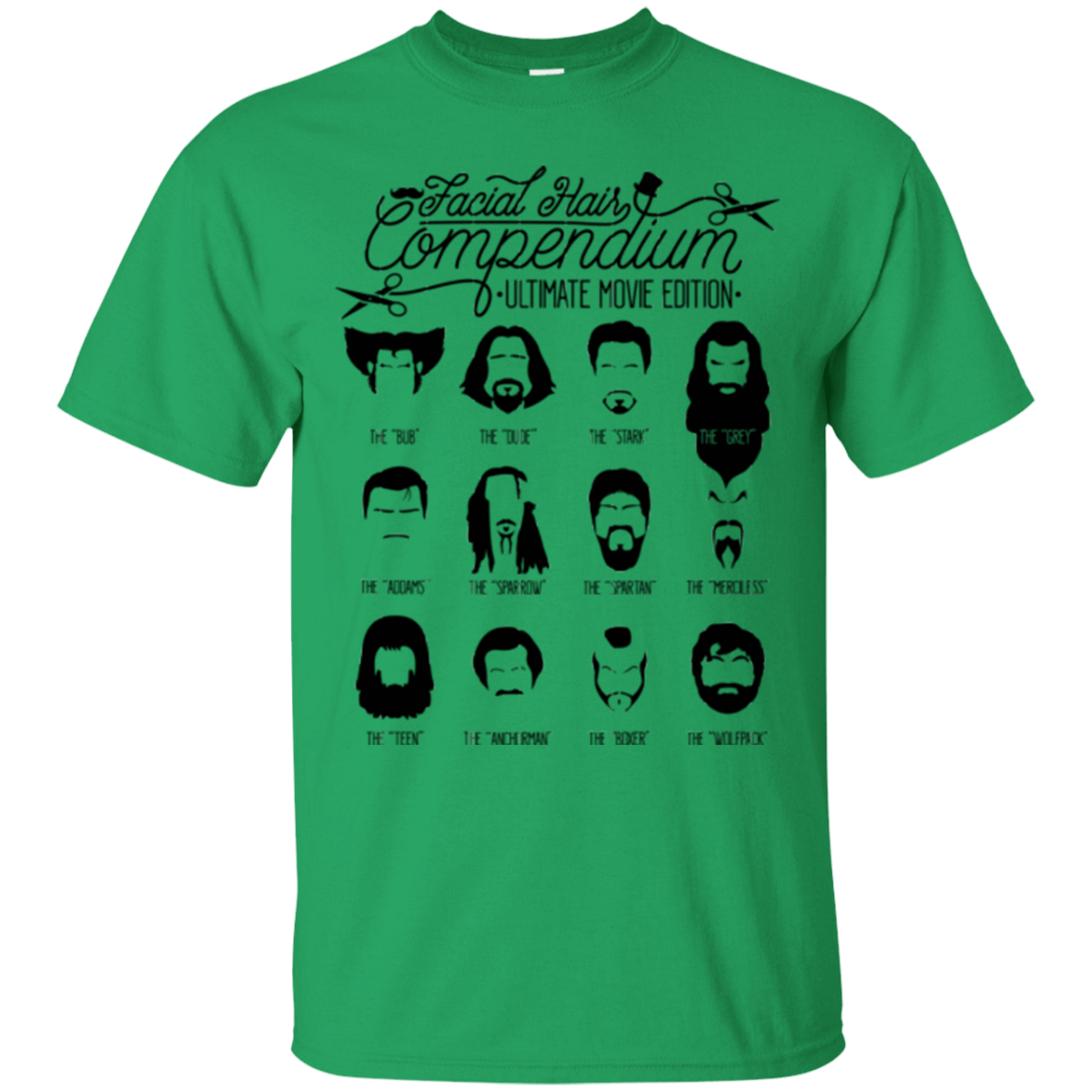 T-Shirts Irish Green / Small The Movie Facial Hair Compendium T-Shirt