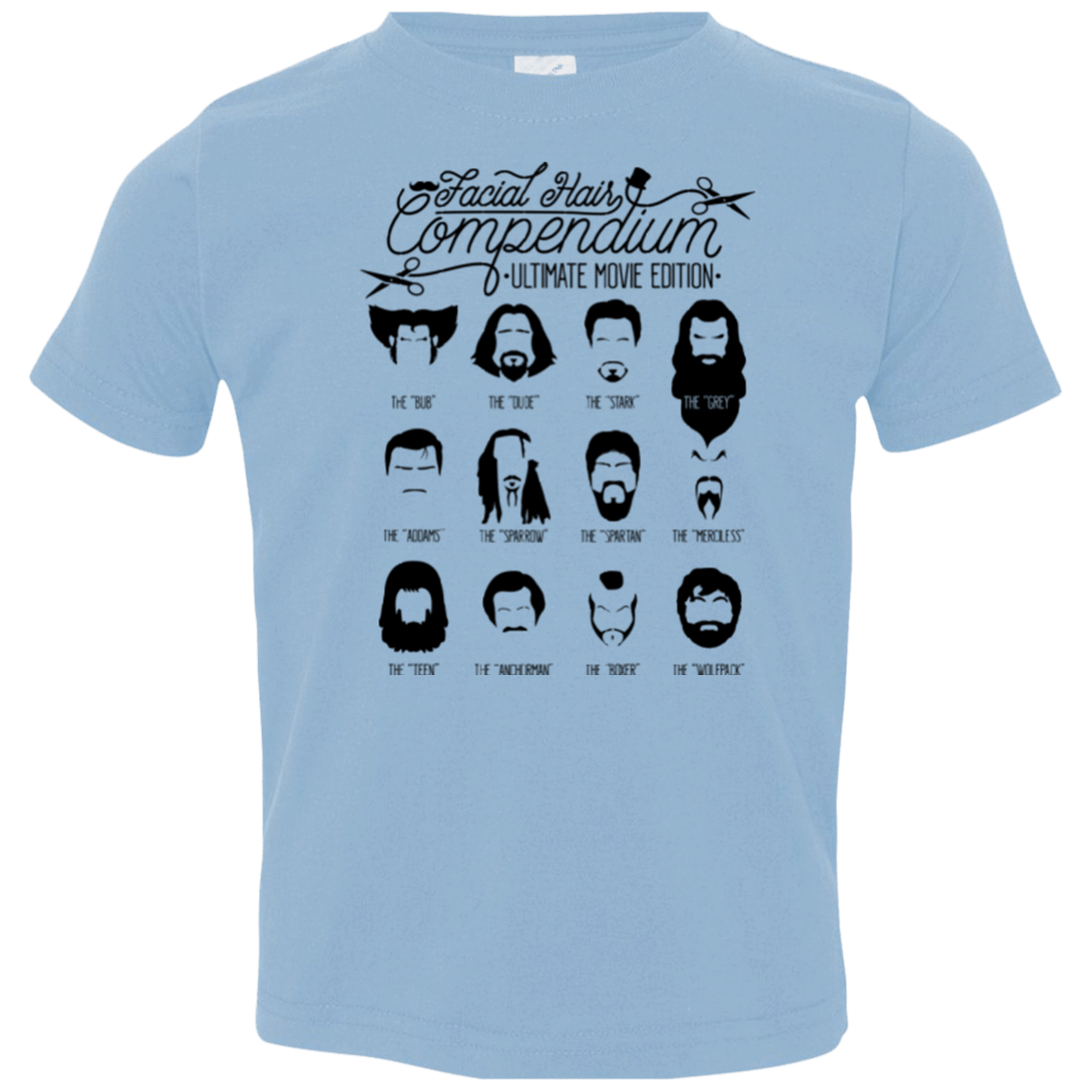 T-Shirts Light Blue / 2T The Movie Facial Hair Compendium Toddler Premium T-Shirt