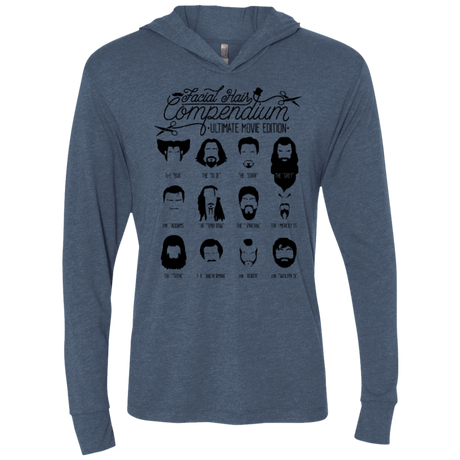 T-Shirts Indigo / X-Small The Movie Facial Hair Compendium Triblend Long Sleeve Hoodie Tee