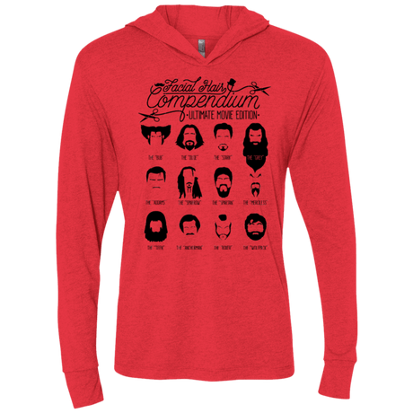 T-Shirts Vintage Red / X-Small The Movie Facial Hair Compendium Triblend Long Sleeve Hoodie Tee
