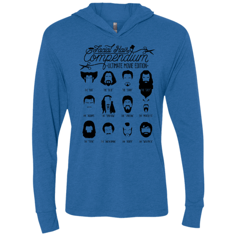 T-Shirts Vintage Royal / X-Small The Movie Facial Hair Compendium Triblend Long Sleeve Hoodie Tee