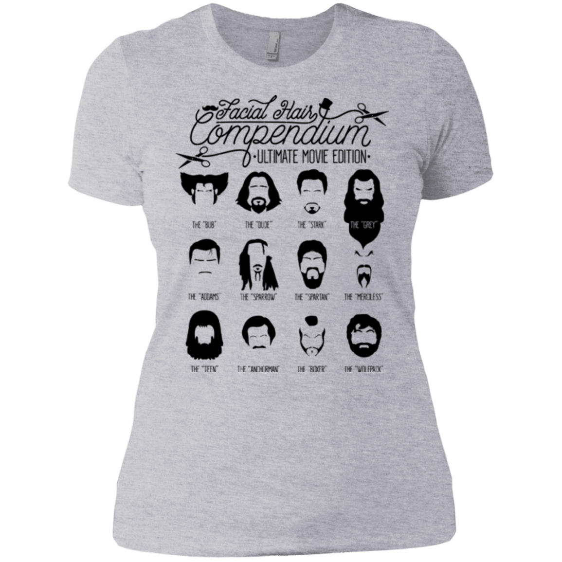 T-Shirts Heather Grey / X-Small The Movie Facial Hair Compendium Women's Premium T-Shirt