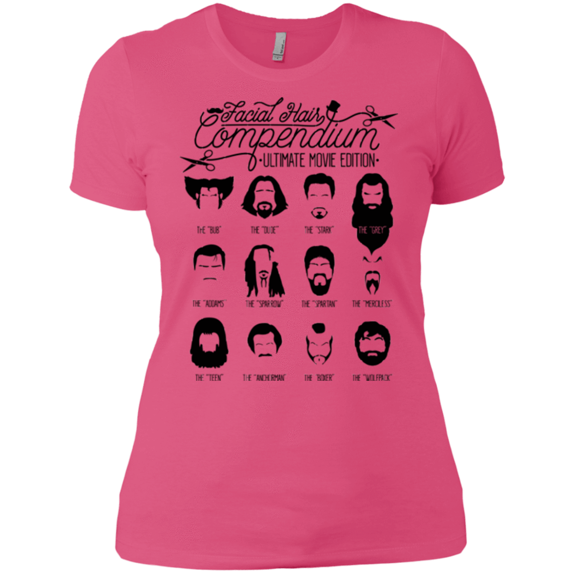 T-Shirts Hot Pink / X-Small The Movie Facial Hair Compendium Women's Premium T-Shirt