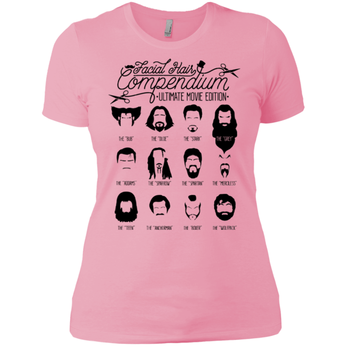 T-Shirts Light Pink / X-Small The Movie Facial Hair Compendium Women's Premium T-Shirt