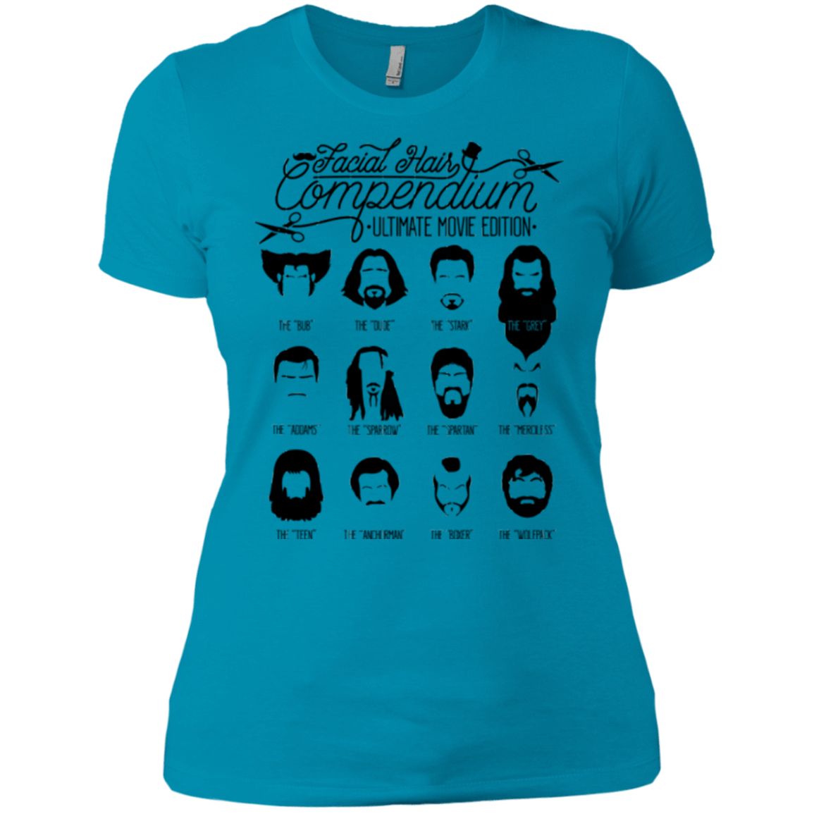 T-Shirts Turquoise / X-Small The Movie Facial Hair Compendium Women's Premium T-Shirt