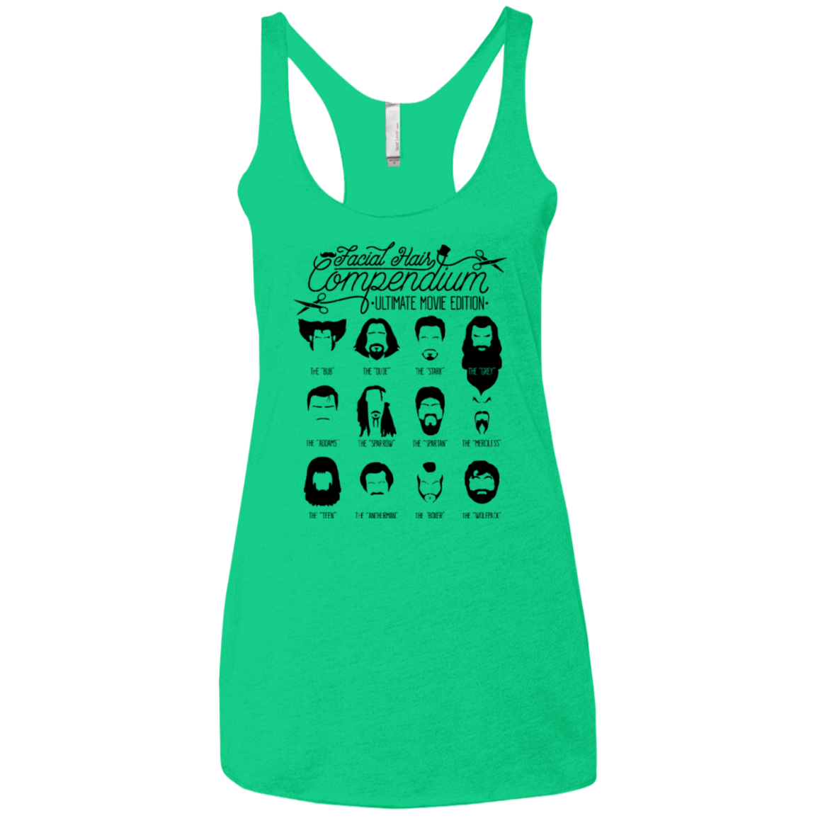 T-Shirts Envy / X-Small The Movie Facial Hair Compendium Women's Triblend Racerback Tank