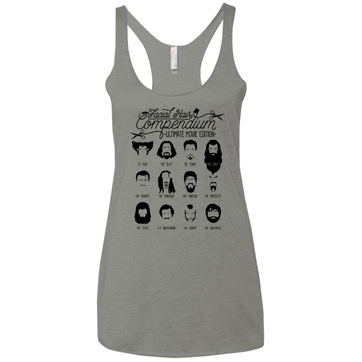 T-Shirts Venetian Grey / X-Small The Movie Facial Hair Compendium Women's Triblend Racerback Tank