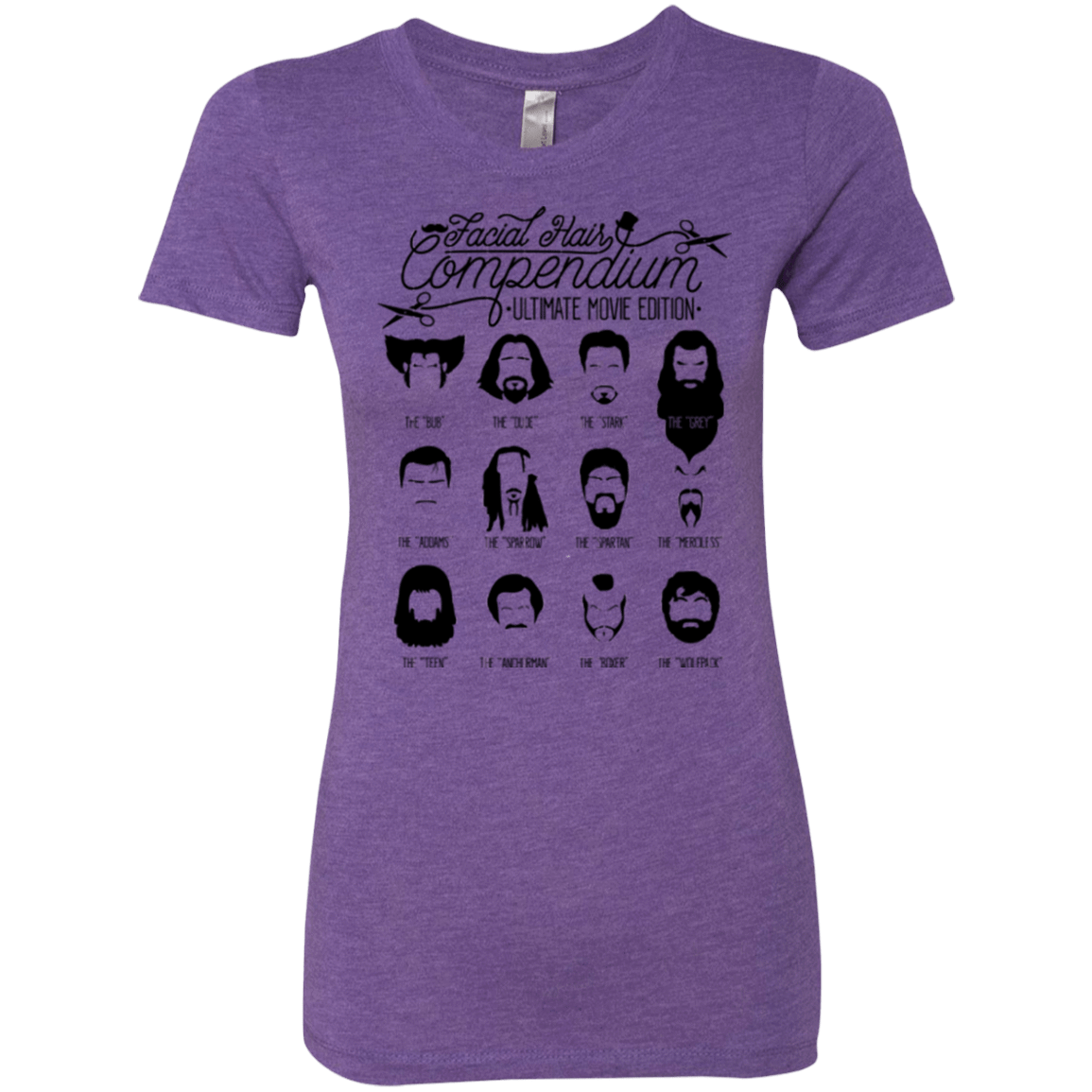 T-Shirts Purple Rush / Small The Movie Facial Hair Compendium Women's Triblend T-Shirt