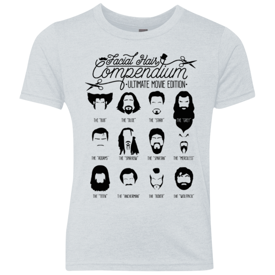T-Shirts Heather White / YXS The Movie Facial Hair Compendium Youth Triblend T-Shirt