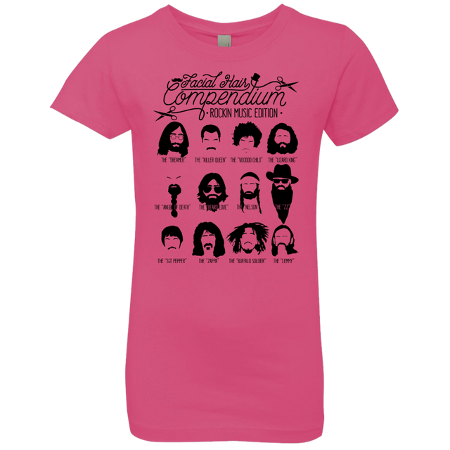 T-Shirts Hot Pink / YXS The Music Facial Hair Compendium Girls Premium T-Shirt