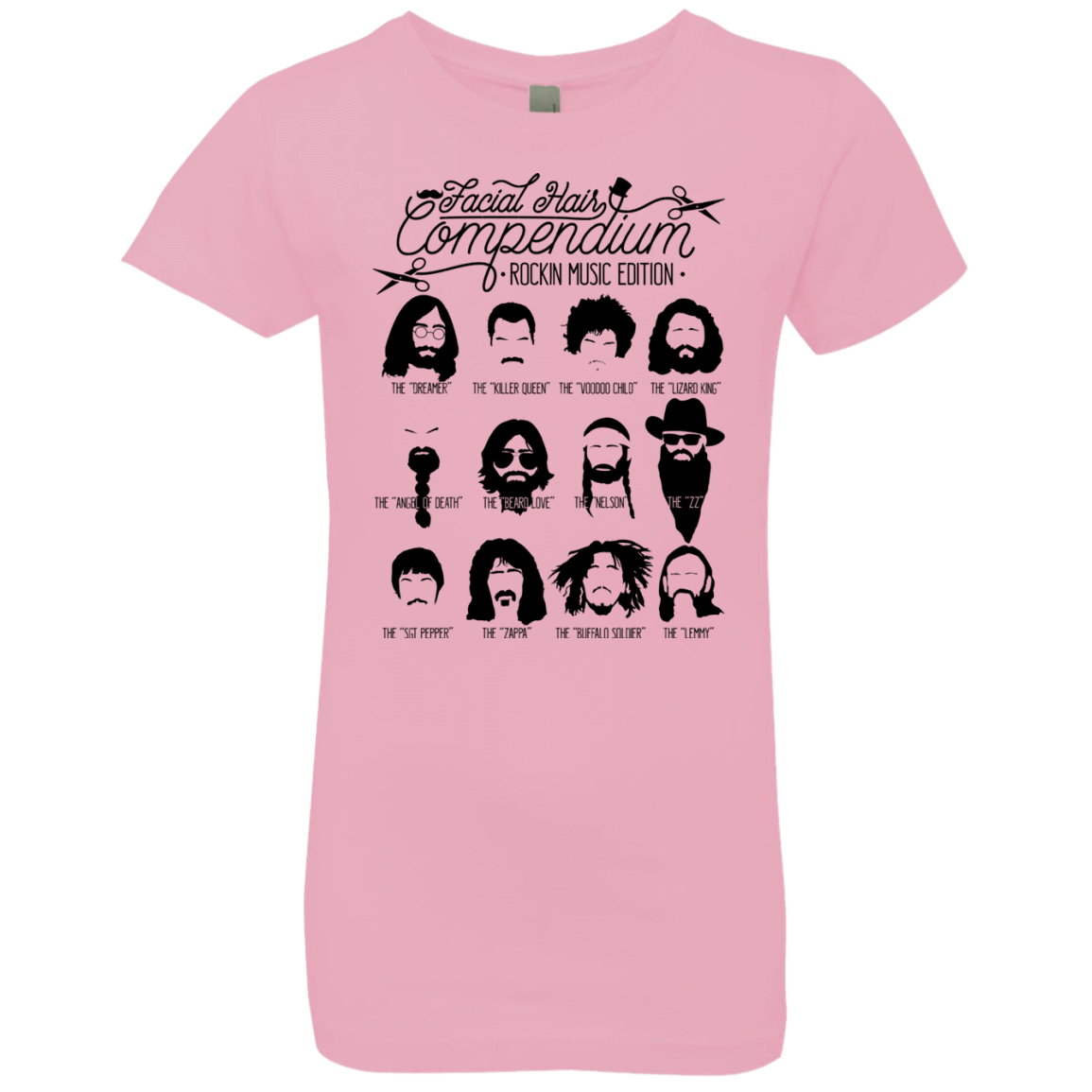 T-Shirts Light Pink / YXS The Music Facial Hair Compendium Girls Premium T-Shirt