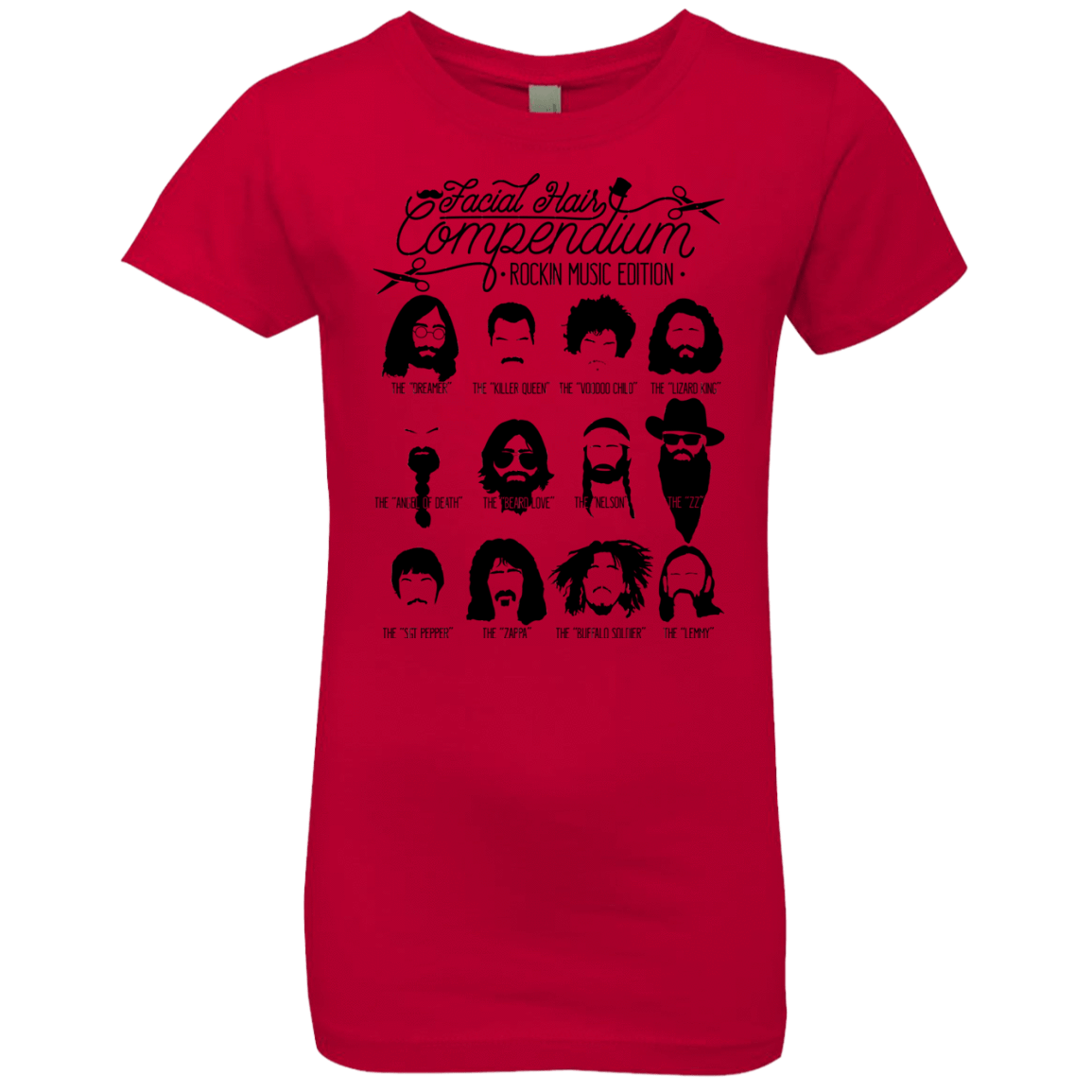 T-Shirts Red / YXS The Music Facial Hair Compendium Girls Premium T-Shirt