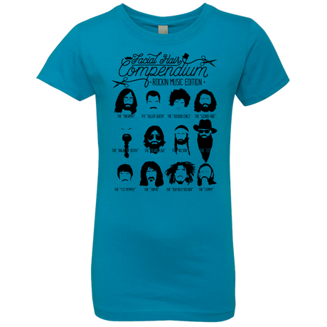 T-Shirts Turquoise / YXS The Music Facial Hair Compendium Girls Premium T-Shirt