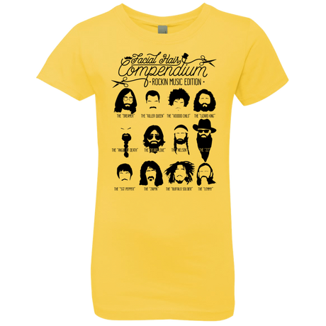 T-Shirts Vibrant Yellow / YXS The Music Facial Hair Compendium Girls Premium T-Shirt