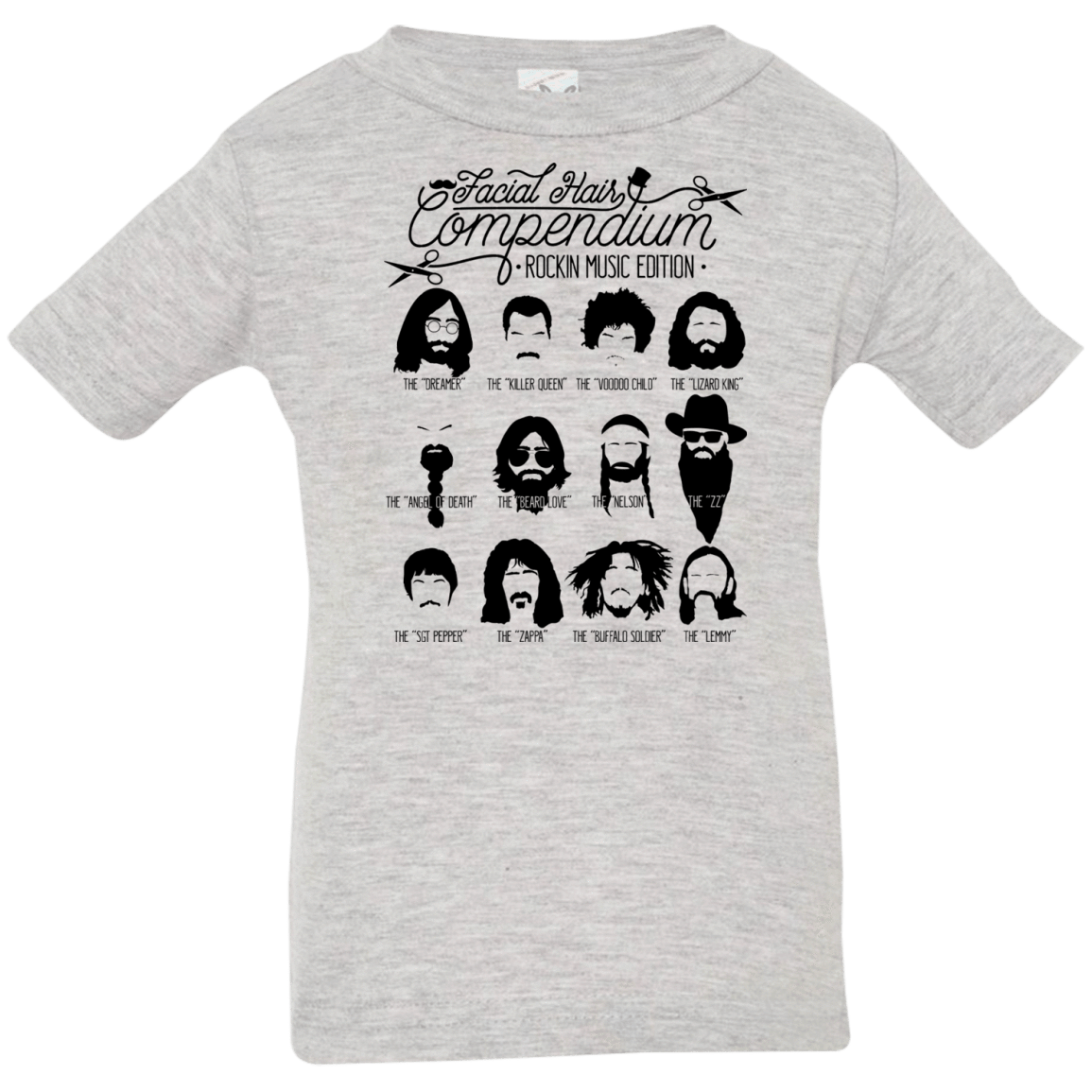 T-Shirts Heather Grey / 6 Months The Music Facial Hair Compendium Infant Premium T-Shirt