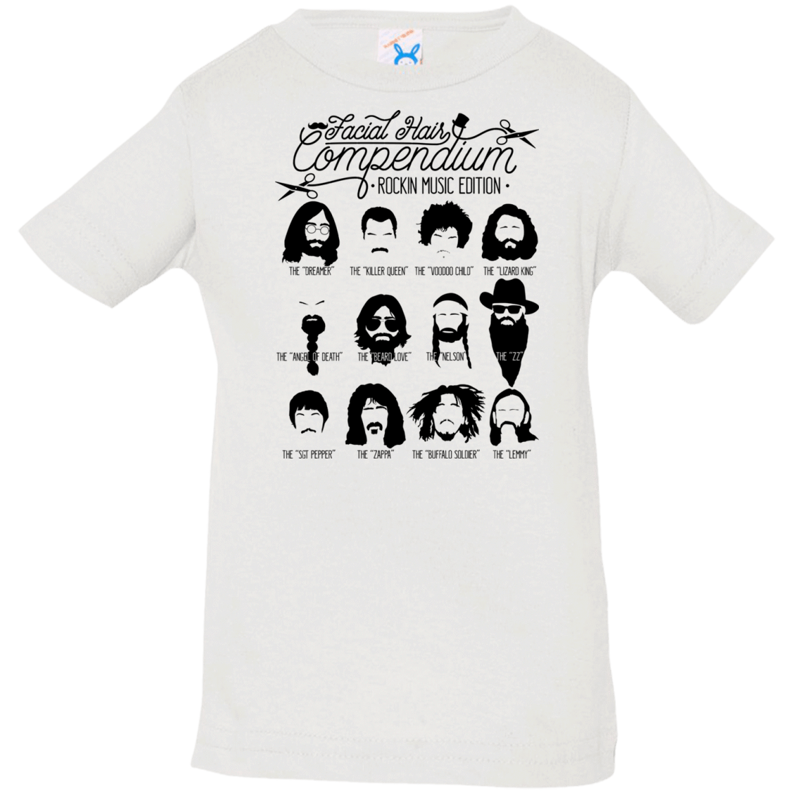 T-Shirts White / 6 Months The Music Facial Hair Compendium Infant Premium T-Shirt