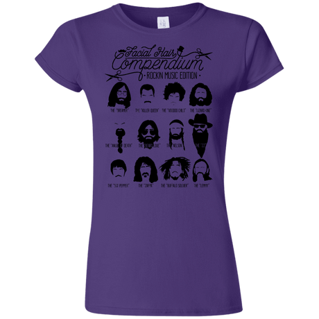 T-Shirts Purple / S The Music Facial Hair Compendium Junior Slimmer-Fit T-Shirt