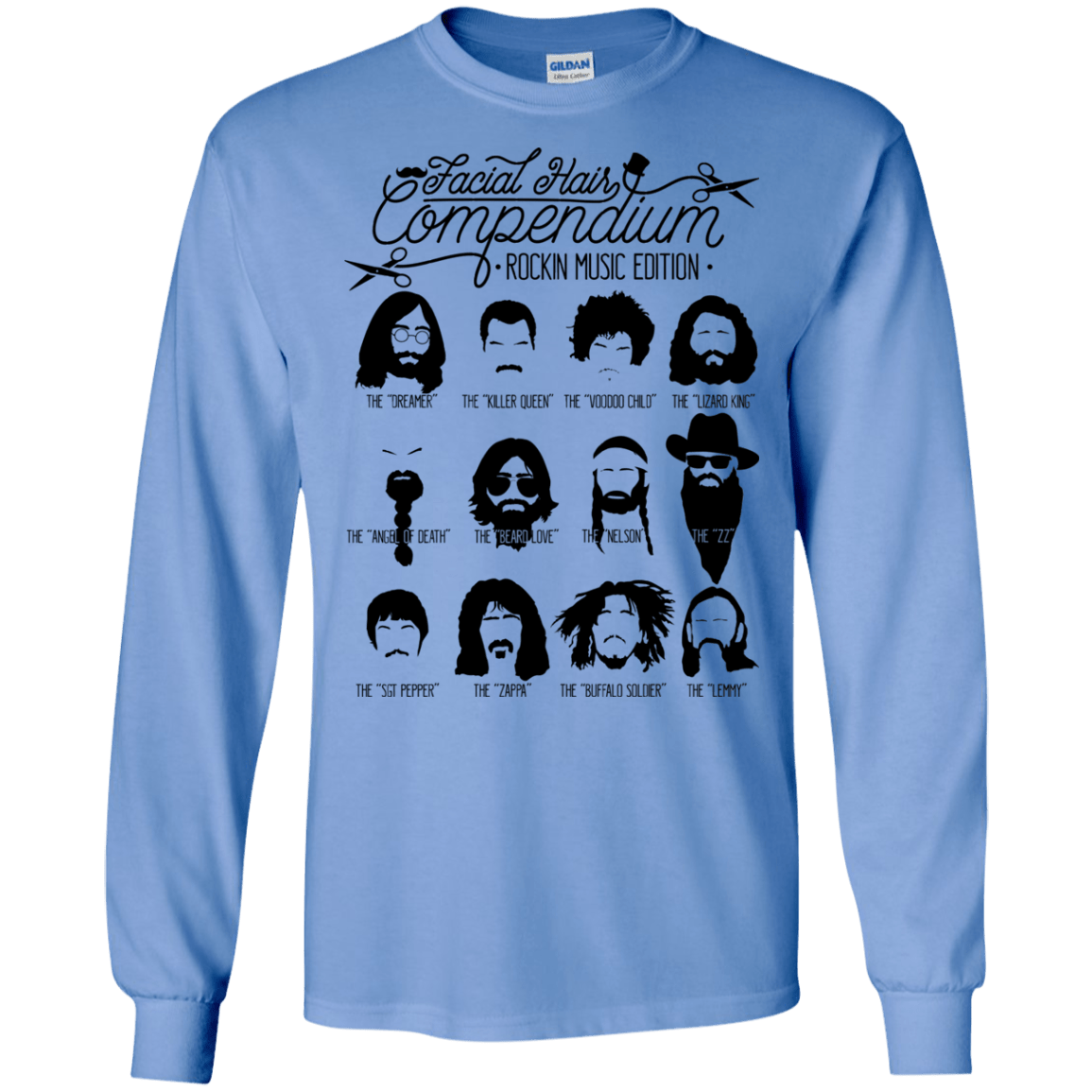 The Music Facial Hair Compendium Men's Long Sleeve T-Shirt