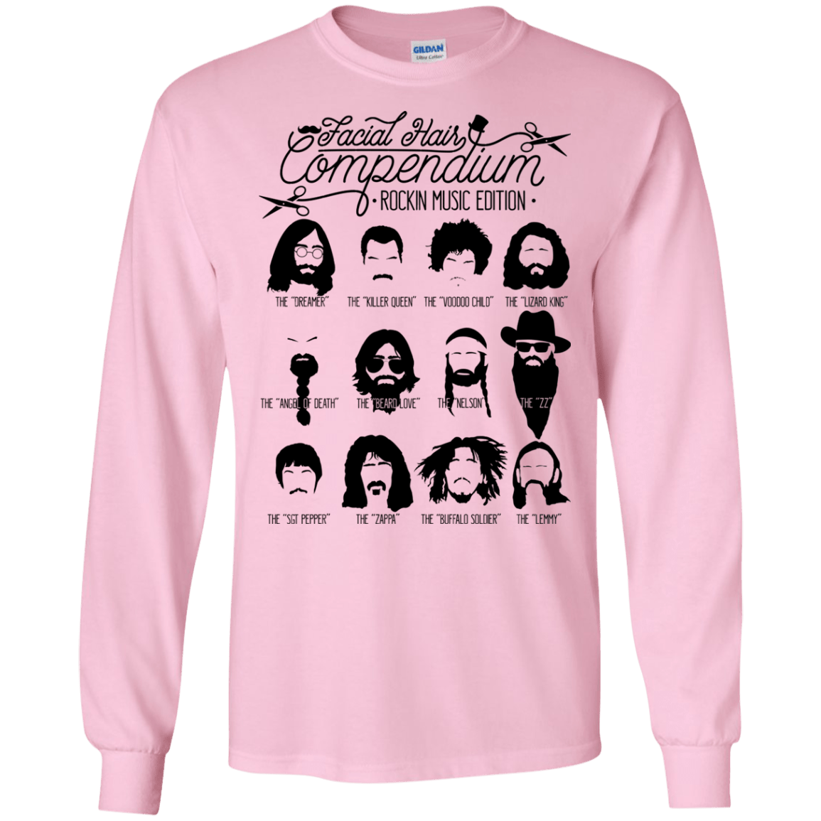 The Music Facial Hair Compendium Men's Long Sleeve T-Shirt