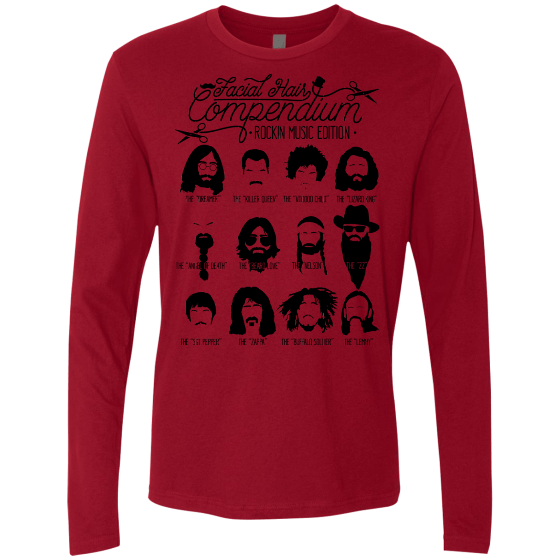 The Music Facial Hair Compendium Men's Premium Long Sleeve