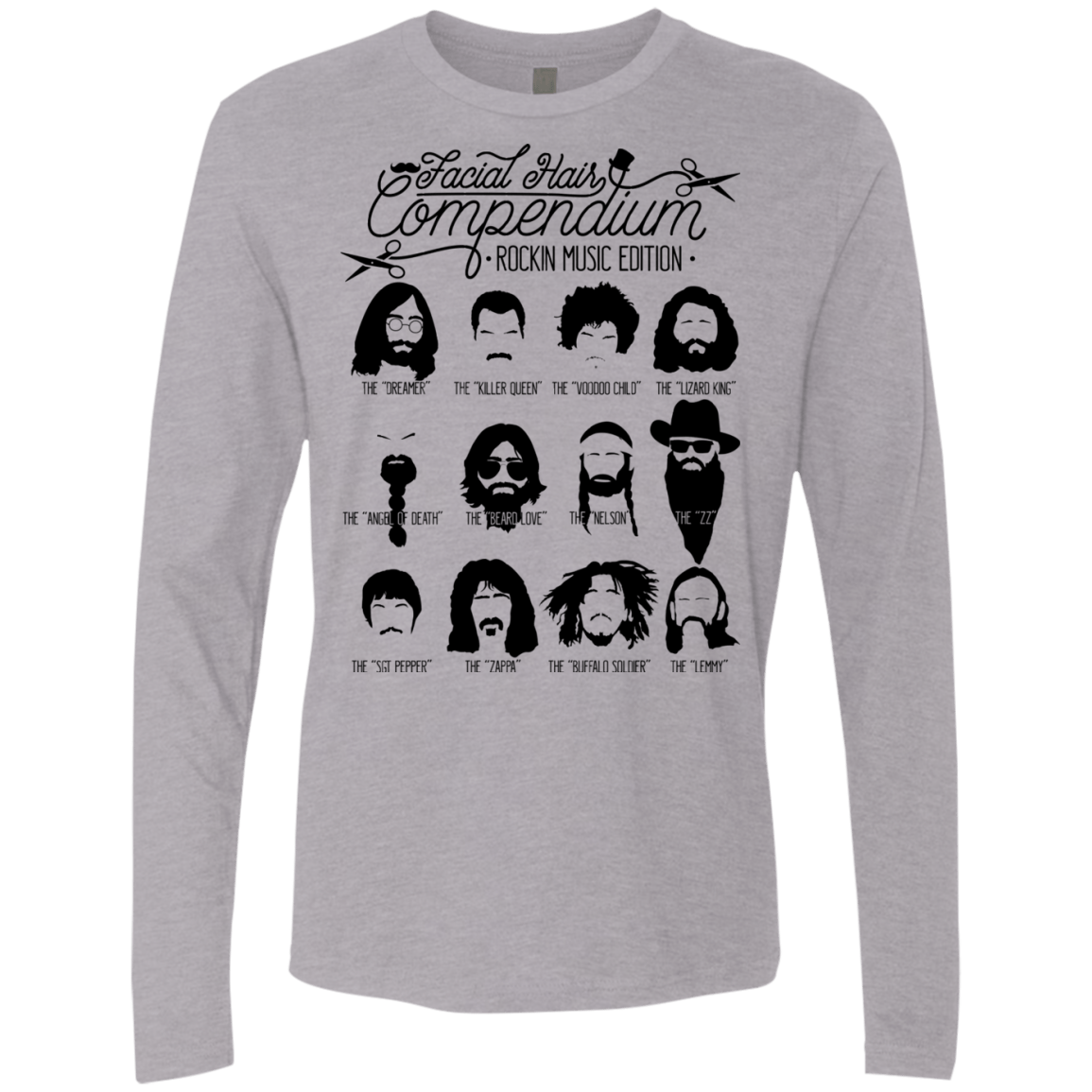 The Music Facial Hair Compendium Men's Premium Long Sleeve