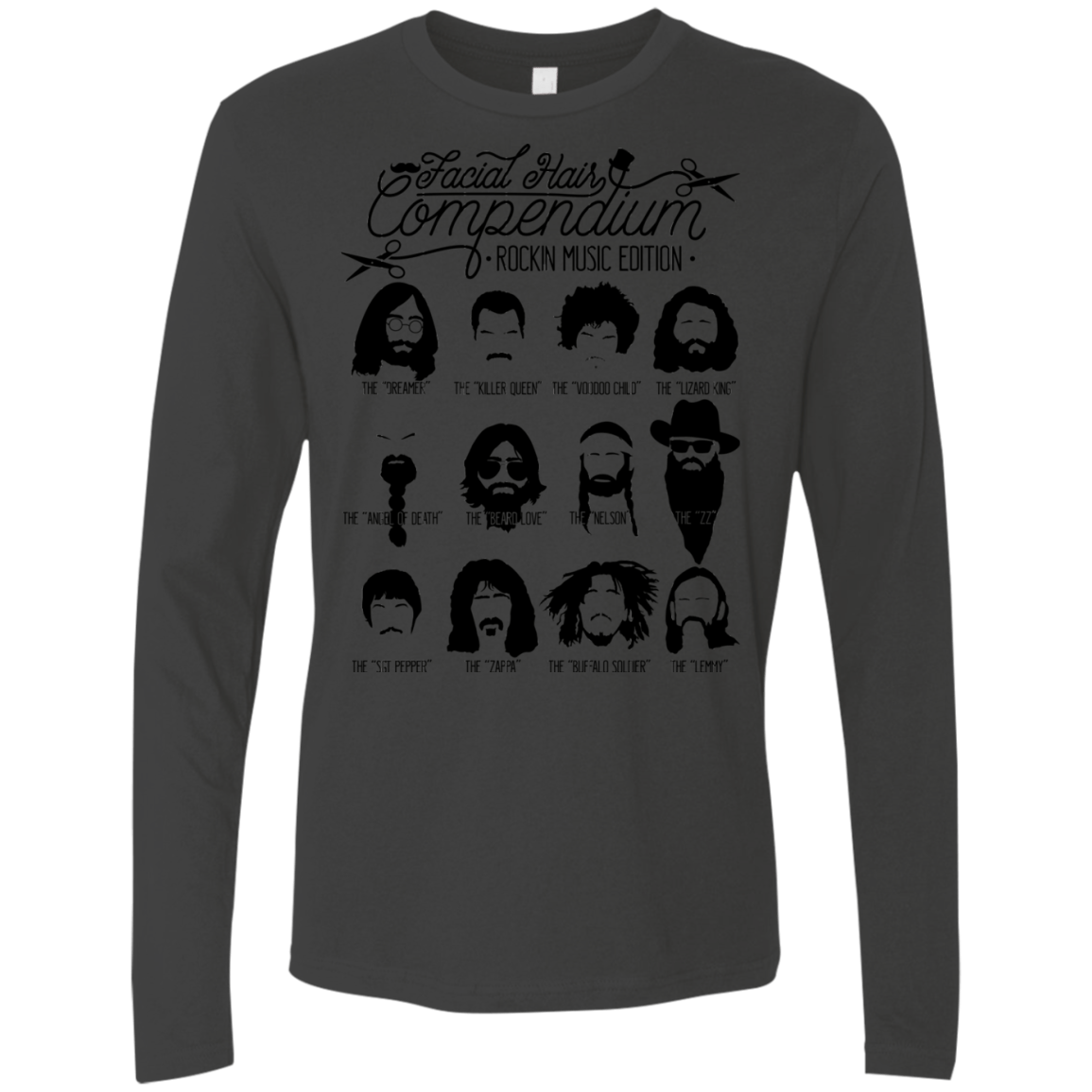 The Music Facial Hair Compendium Men's Premium Long Sleeve