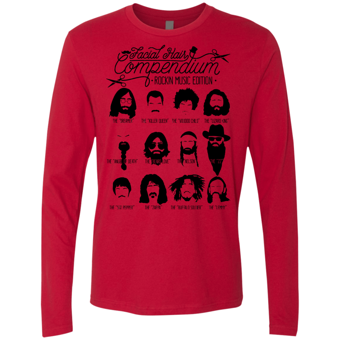 The Music Facial Hair Compendium Men's Premium Long Sleeve