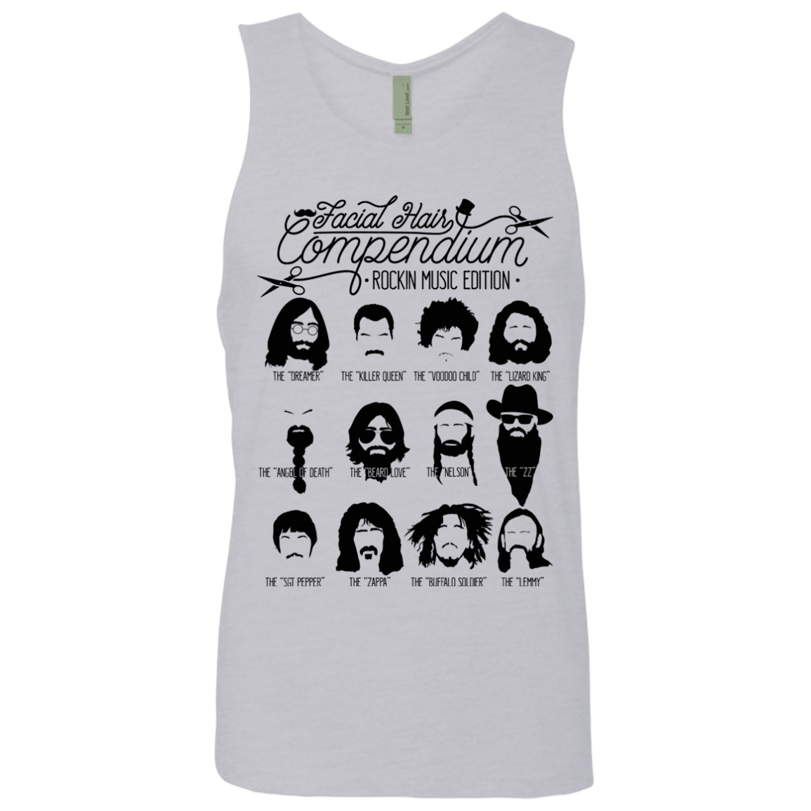 T-Shirts Heather Grey / S The Music Facial Hair Compendium Men's Premium Tank Top