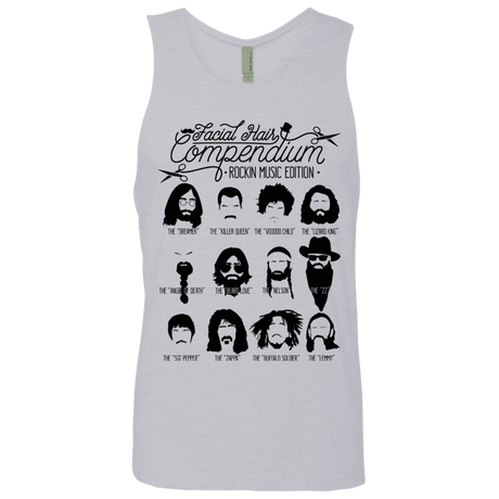 T-Shirts Heather Grey / S The Music Facial Hair Compendium Men's Premium Tank Top