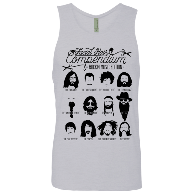 T-Shirts Heather Grey / S The Music Facial Hair Compendium Men's Premium Tank Top