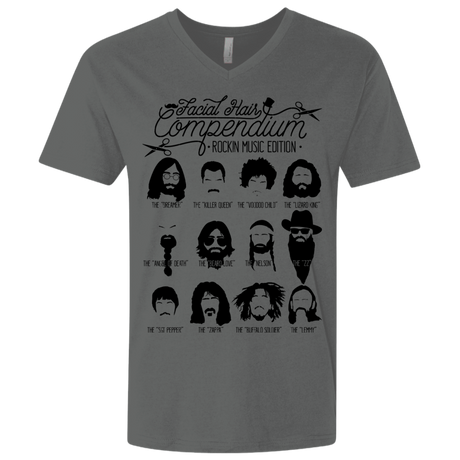 T-Shirts Heavy Metal / X-Small The Music Facial Hair Compendium Men's Premium V-Neck