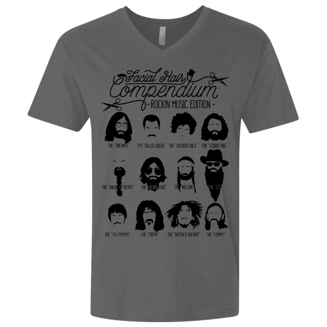 T-Shirts Heavy Metal / X-Small The Music Facial Hair Compendium Men's Premium V-Neck