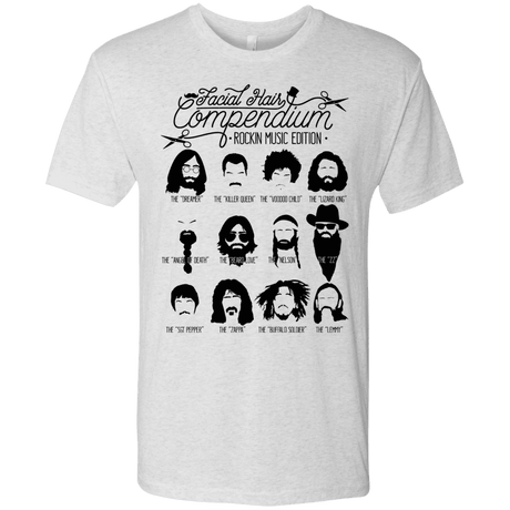 T-Shirts Heather White / S The Music Facial Hair Compendium Men's Triblend T-Shirt