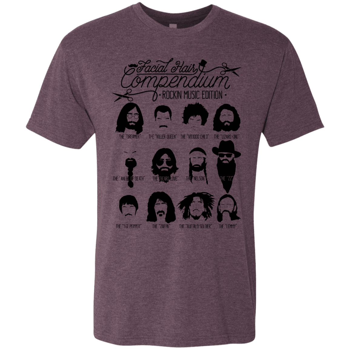T-Shirts Vintage Purple / S The Music Facial Hair Compendium Men's Triblend T-Shirt