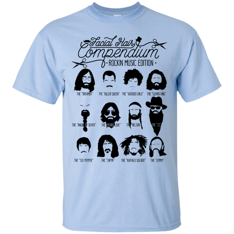 T-Shirts Light Blue / S The Music Facial Hair Compendium T-Shirt
