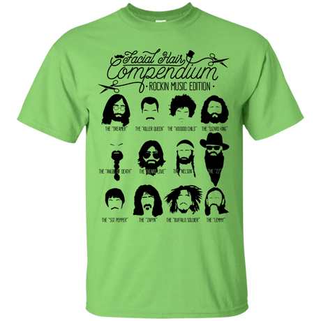 T-Shirts Lime / S The Music Facial Hair Compendium T-Shirt