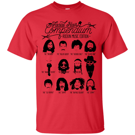 T-Shirts Red / S The Music Facial Hair Compendium T-Shirt