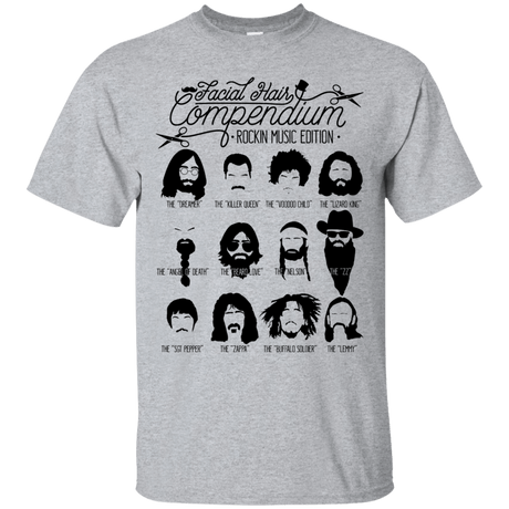 T-Shirts Sport Grey / S The Music Facial Hair Compendium T-Shirt