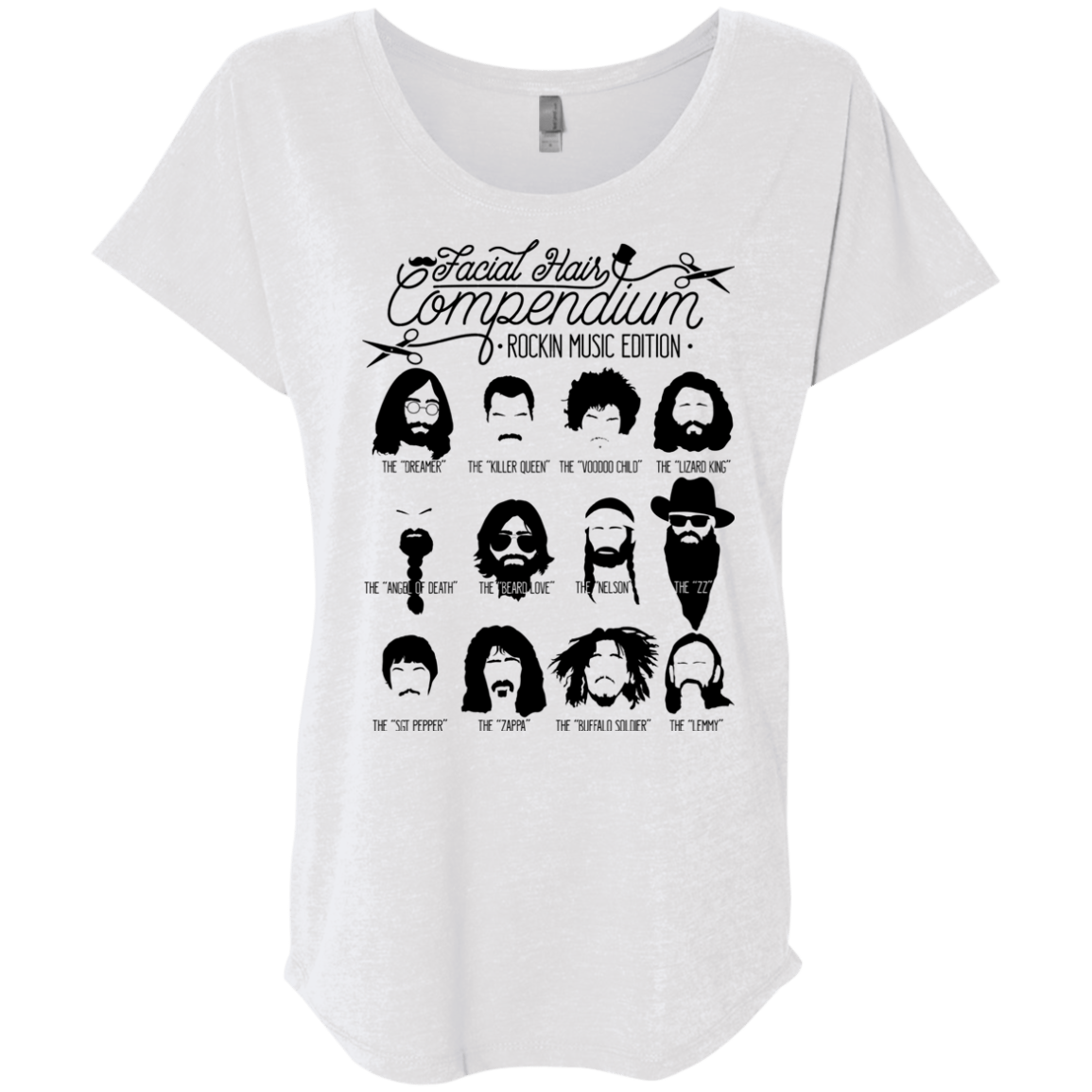 The Music Facial Hair Compendium Triblend Dolman Sleeve