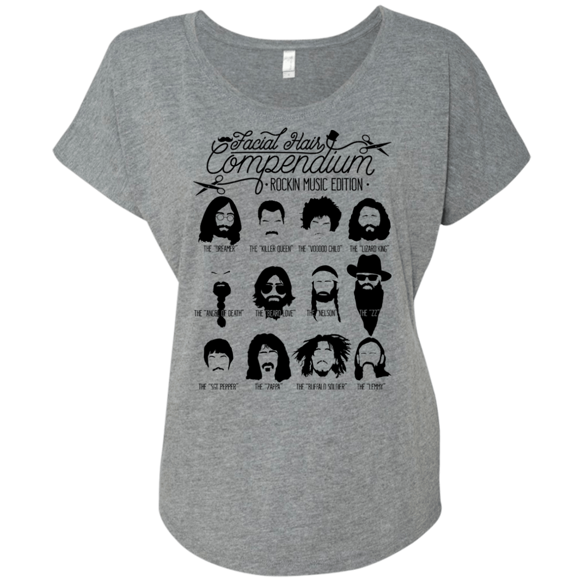 The Music Facial Hair Compendium Triblend Dolman Sleeve