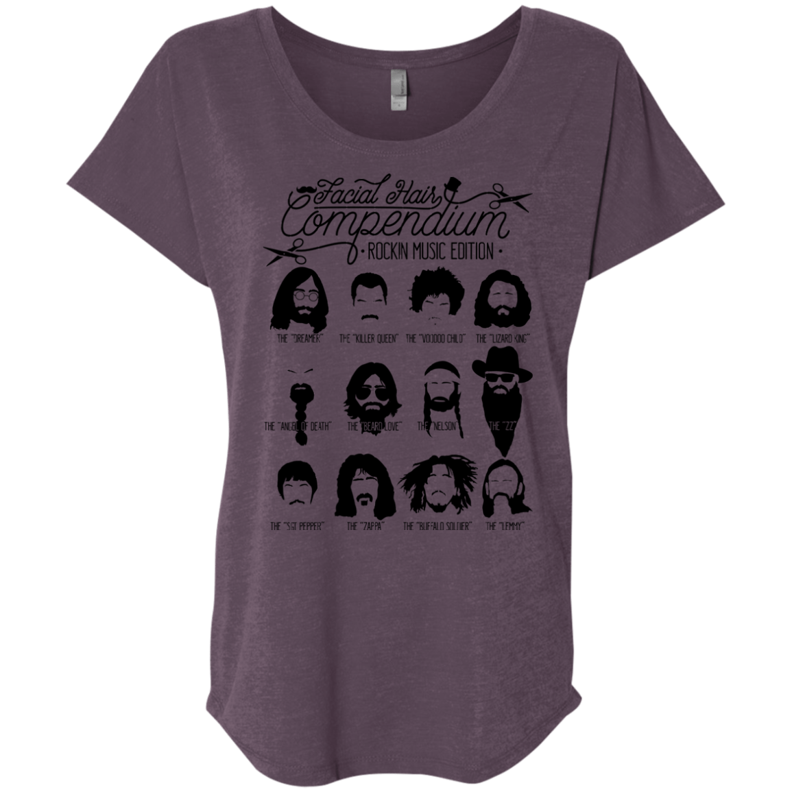 The Music Facial Hair Compendium Triblend Dolman Sleeve