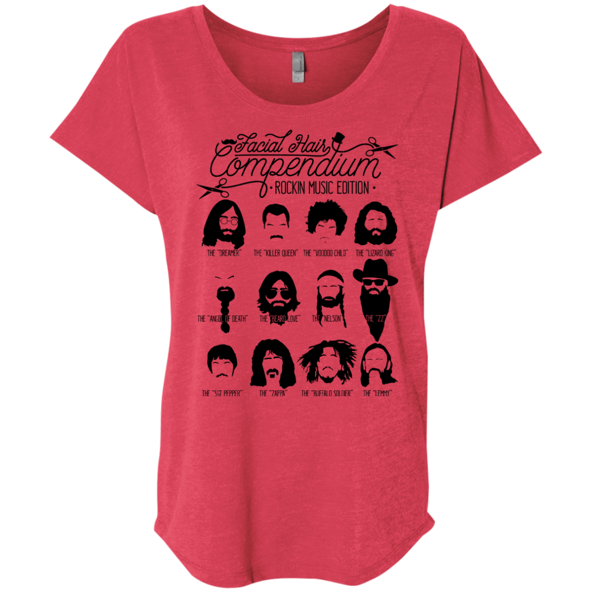 The Music Facial Hair Compendium Triblend Dolman Sleeve